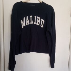 Navy Blue Malibu Sweatshirt Made In Italy Size Large 100%cotton